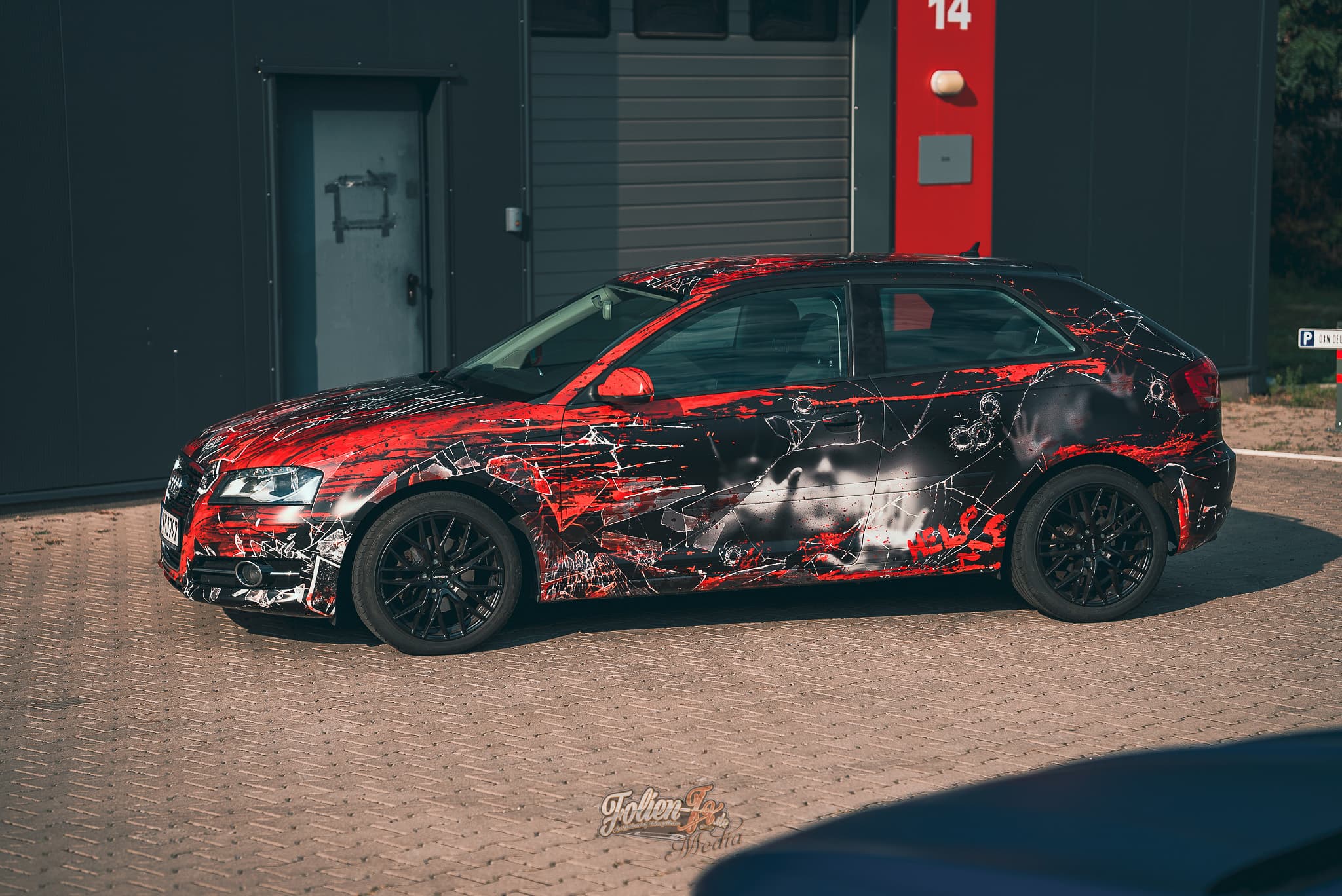 Bloody broken glass Audi